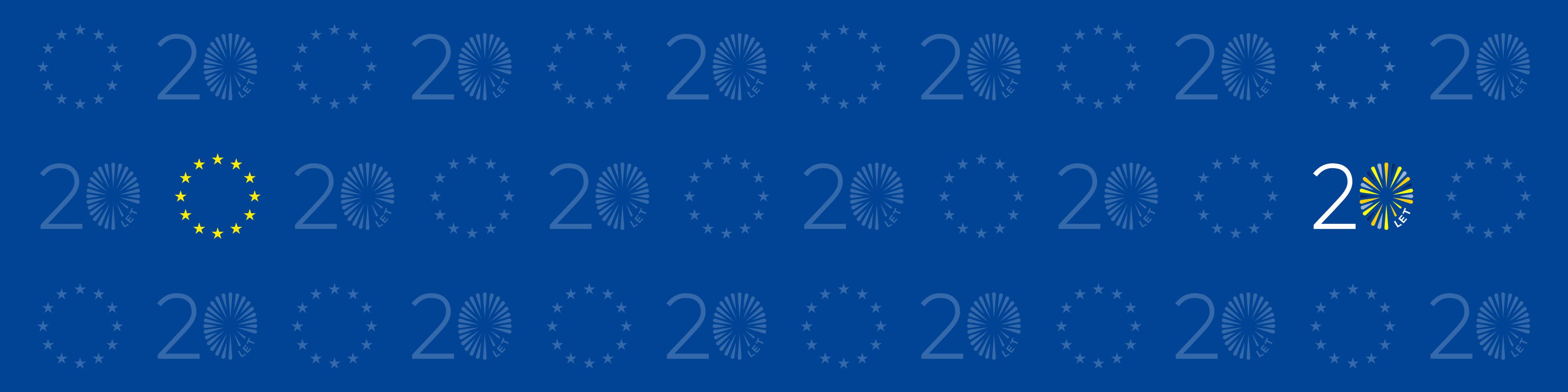 Banner 20 let ČR v EU - colored