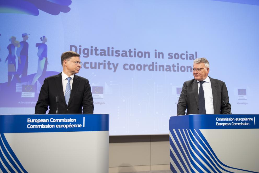 Read-out of the weekly meeting of the von der Leyen Commission by Valdis Dombrovskis, Executive Vice-President of the European Commission, and Nicolas Schmit, European Commissioner, on digitalisation in social security coordination