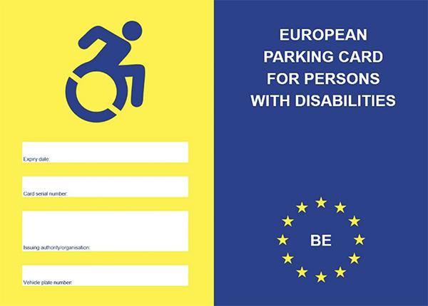 evropská parkovací karta pro osoby se zdravotním postižením