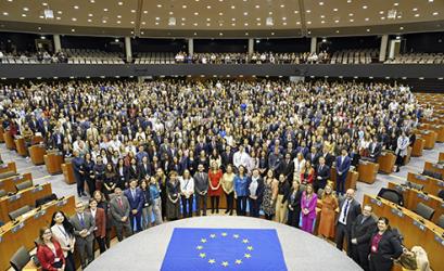 Fotografie stážistů u Evropské komise